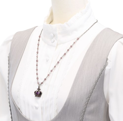 【Sheglit】シェグリット "Noble"クラウンネックレス/シルバー ホワイト/ボルドー/グリーン/ネイビー/パープル/ブラック