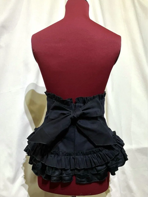 【MARBLE】マーブル 総フリル編み上げコルセット:紺★Lサイズ★