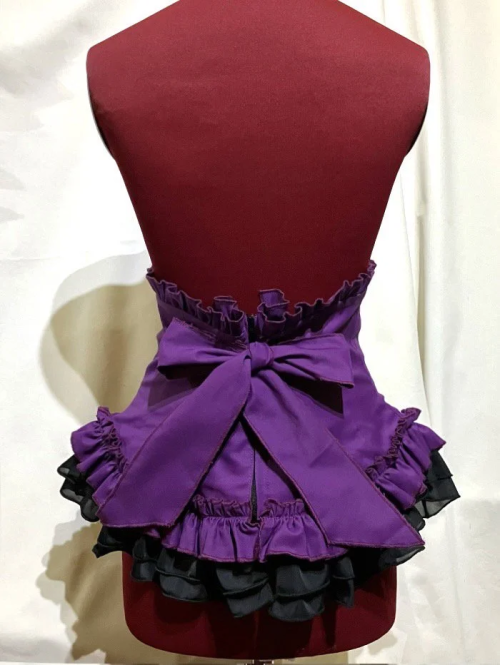 【MARBLE】マーブル 総フリル編み上げコルセット:紫