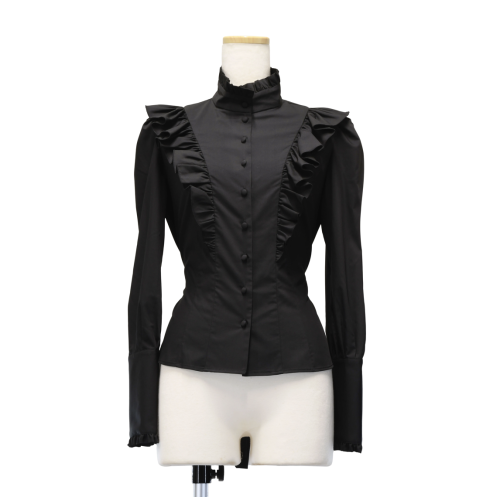 【Sheglit】シェグリット "Victorian"フリルブラウス ブラック