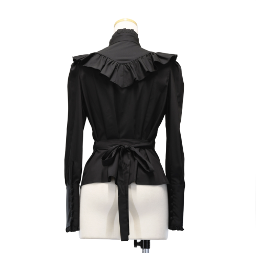 【Sheglit】シェグリット "Victorian"フリルブラウス ブラック