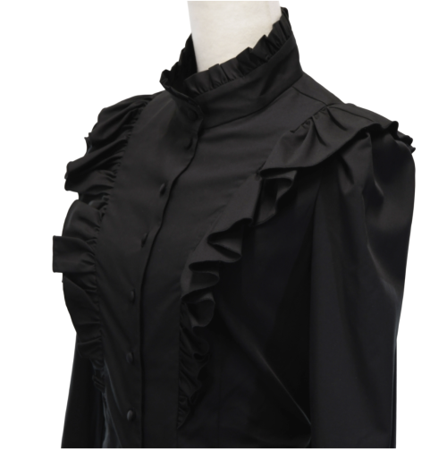 【Sheglit】シェグリット "Victorian"フリルブラウス ブラック