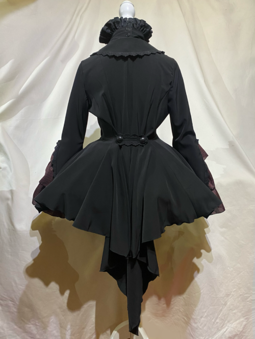 【MARBLE】マーブル ボリュームタイ付きブラウス付き風ジャケット:黒◆L〜LLサイズ◆