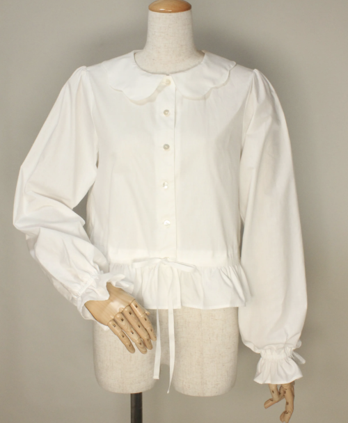 【HERHUM】ハーハム スカラップブラウス