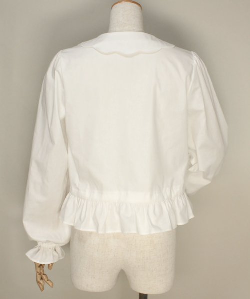 【HERHUM】ハーハム スカラップブラウス