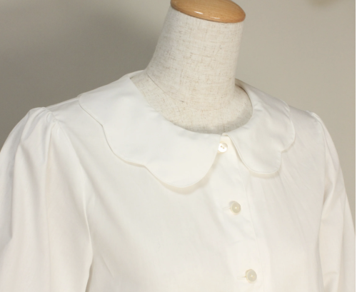 【HERHUM】ハーハム スカラップブラウス