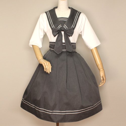 【HERHUM】ハーハム Robinスカート グレー/ネイビー