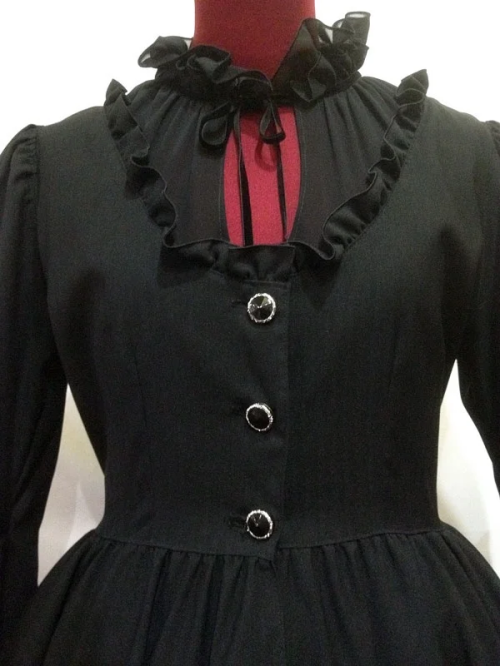 【MARBLE】マーブル ロングサーキュラーフェミニンコート:黒