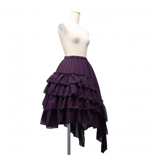 【Sheglit】シェグリット アシンメトリーフリルスカート パープル