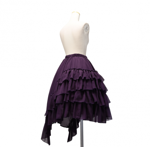 【Sheglit】シェグリット アシンメトリーフリルスカート パープル