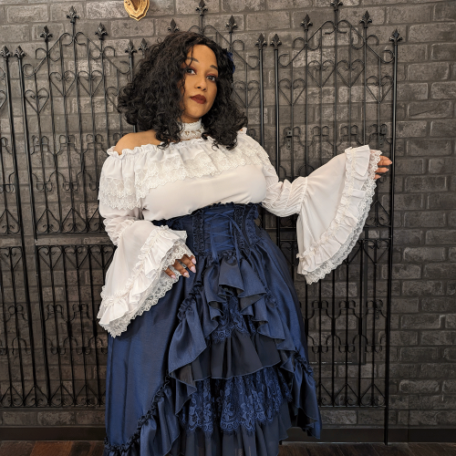 【ATELIER PIERROT】Shirring princess sleeve blouse Plus Size ★サマーセール対象!!8月24日まで★