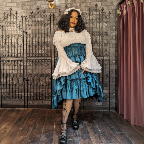 【ATELIER PIERROT】Shirring princess sleeve blouse Plus Size ★サマーセール対象!!8月24日まで★