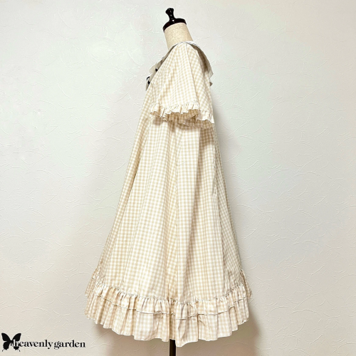 【heavenly garden 】ヘヴンリィ ガーデン フリルセーラーワンピース ベージュ