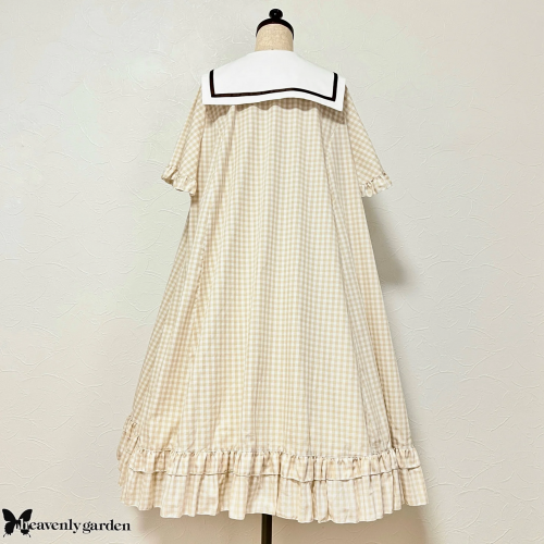 【heavenly garden 】ヘヴンリィ ガーデン フリルセーラーワンピース ベージュ