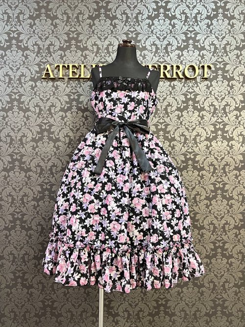 【Pina sweet collection】ピナスイートコレクション フラワーガーデンジャンパースカート ブラック