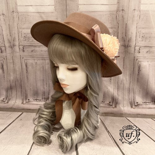 【Uf】ウフ ロマンティックブルームキャペリーヌ ミルクティブラウン
