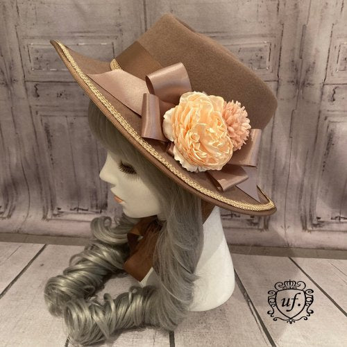 【Uf】ウフ ロマンティックブルームキャペリーヌ ミルクティブラウン