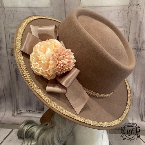 【Uf】ウフ ロマンティックブルームキャペリーヌ ミルクティブラウン