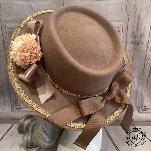 【Uf】ウフ ロマンティックブルームキャペリーヌ ミルクティブラウン