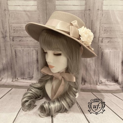 【Uf】ウフ ロマンティックブルームキャペリーヌ グレージュ