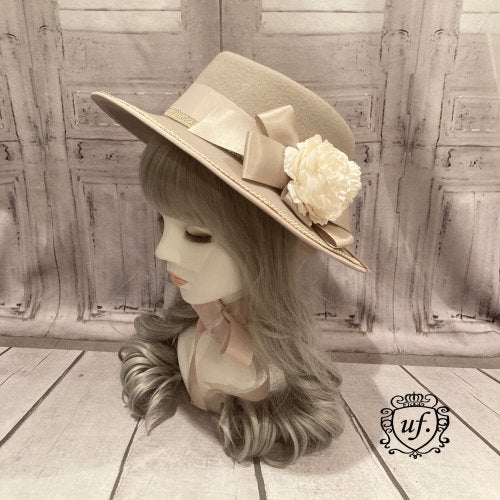 【Uf】ウフ ロマンティックブルームキャペリーヌ グレージュ