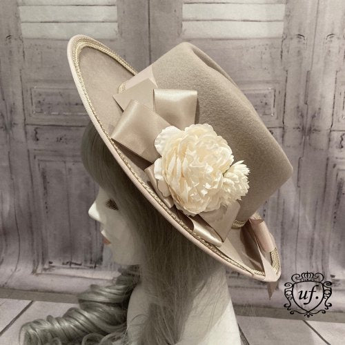 【Uf】ウフ ロマンティックブルームキャペリーヌ グレージュ