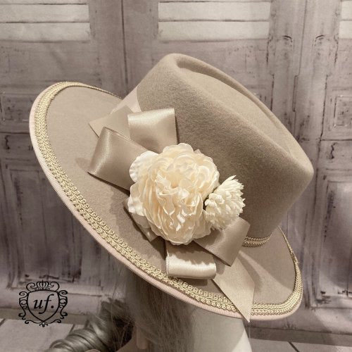 【Uf】ウフ ロマンティックブルームキャペリーヌ グレージュ