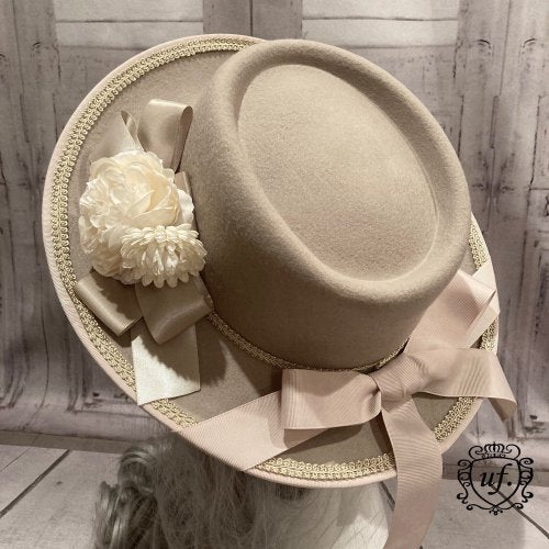 【Uf】ウフ ロマンティックブルームキャペリーヌ グレージュ