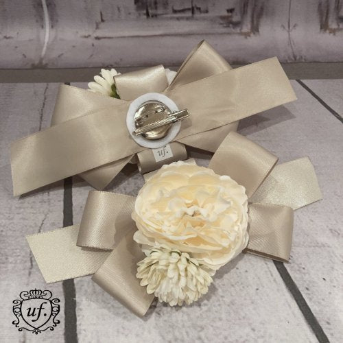 【Uf】ウフ ロマンティックブルームキャペリーヌ グレージュ