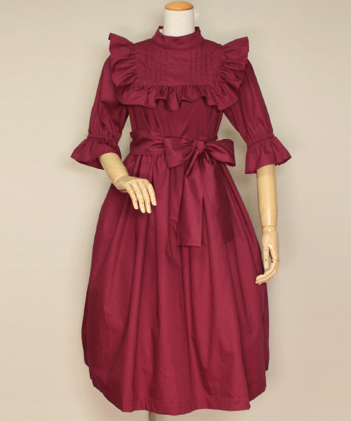 【HERHUM】ハーハム Natalieワンピース ワイン