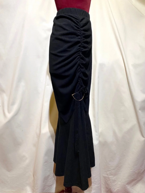 【MARBLE】マーブル バラブローチチェーン付きマーメイドロングスカート