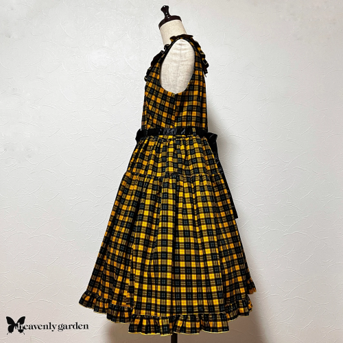 【heavenly garden 】ヘヴンリィ ガーデン タータンチェックジャンパースカート・イエロー