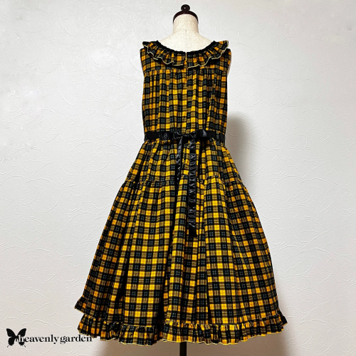 【heavenly garden 】ヘヴンリィ ガーデン タータンチェックジャンパースカート・イエロー
