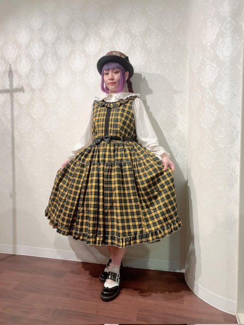 【heavenly garden 】ヘヴンリィ ガーデン タータンチェックジャンパースカート・イエロー