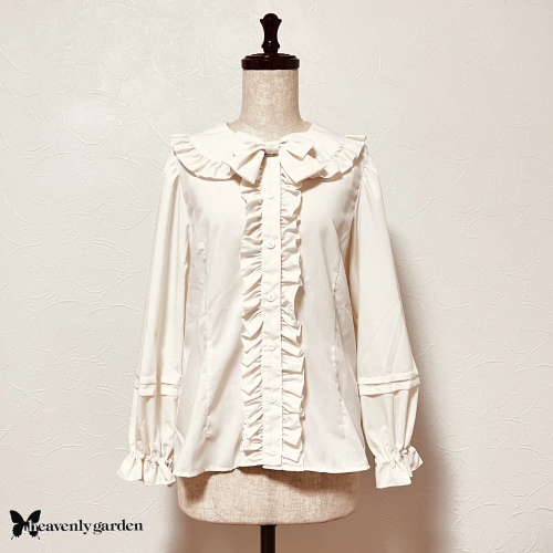 【heavenly garden 】ヘヴンリィ ガーデン フリルカラーブラウス・生成り