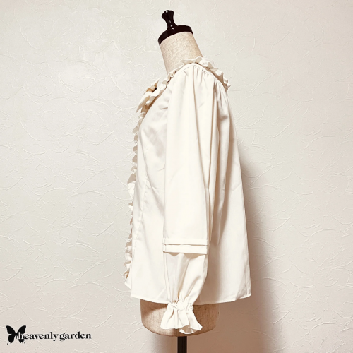 【heavenly garden 】ヘヴンリィ ガーデン フリルカラーブラウス・生成り