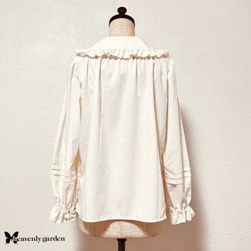【heavenly garden 】ヘヴンリィ ガーデン フリルカラーブラウス・生成り