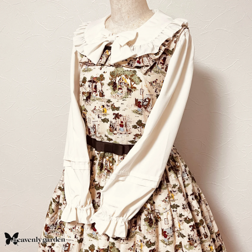 【heavenly garden 】ヘヴンリィ ガーデン フリルカラーブラウス・生成り