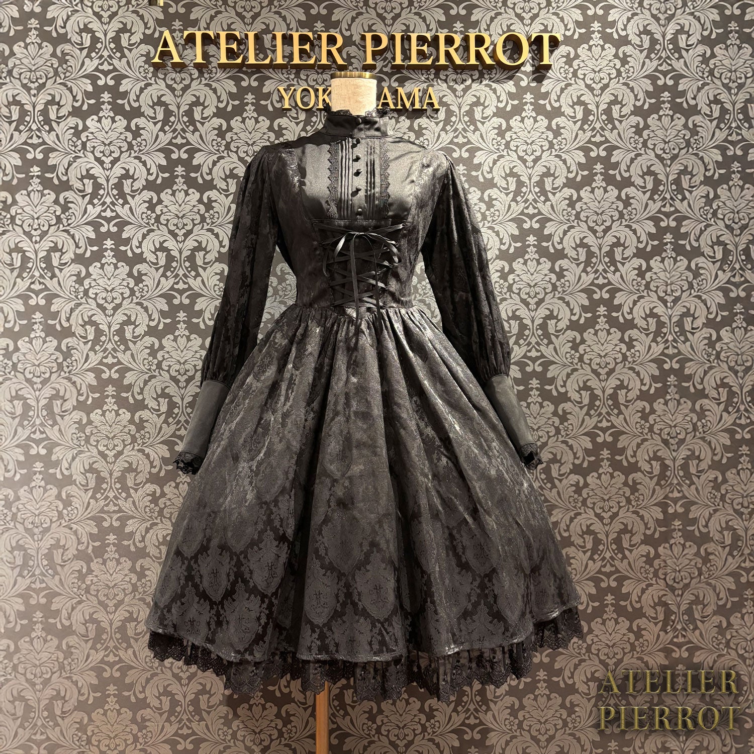 【ATELIER PIERROT】 Victorian Reverie Dress ホワイト/ボルドー/ネイビー/ブラック