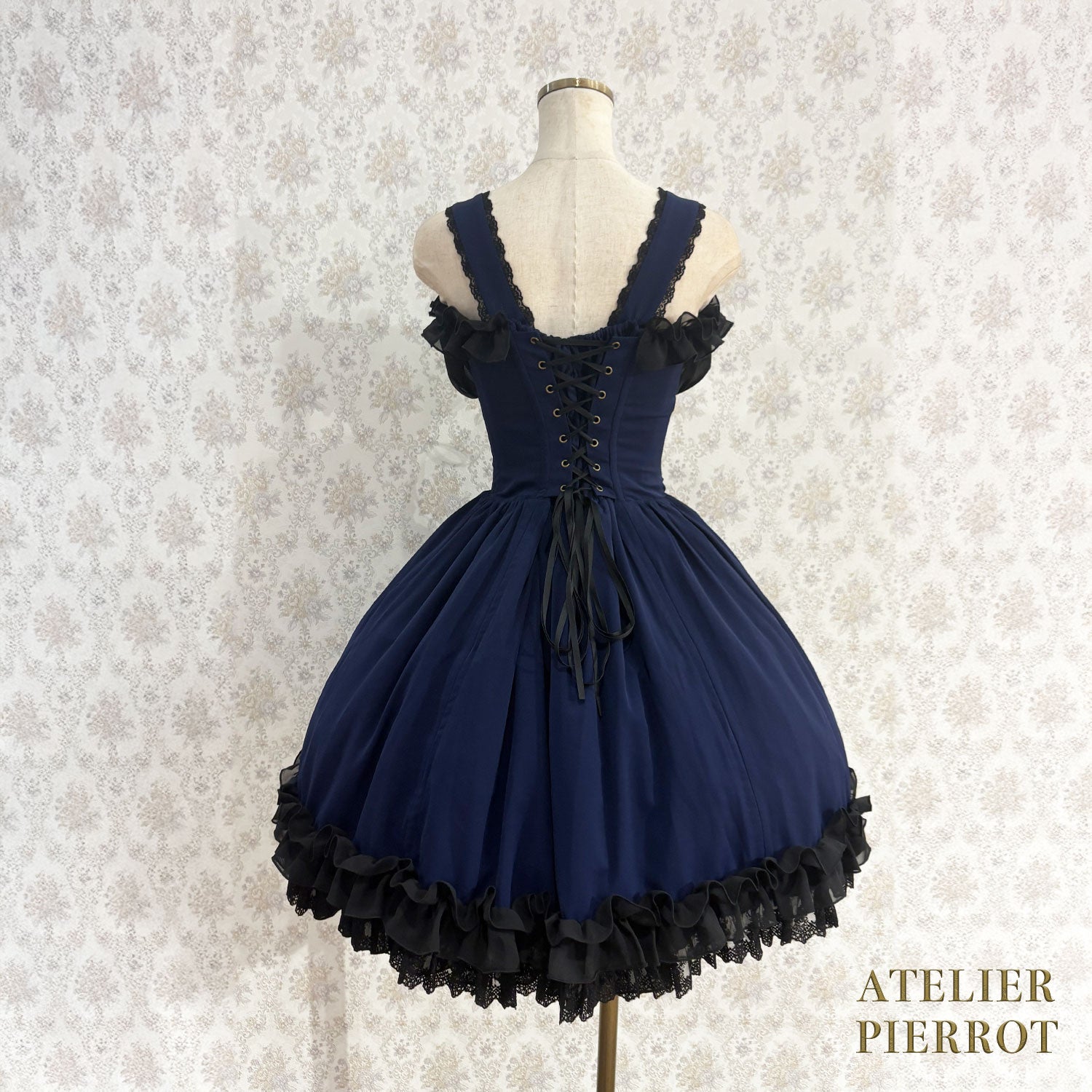 【ATELIER PIERROT】 Eternal Waltz Jumper Skirt ホワイト/ボルドー/パープル/ネイビー/ブラック×ホワイト/ブラック