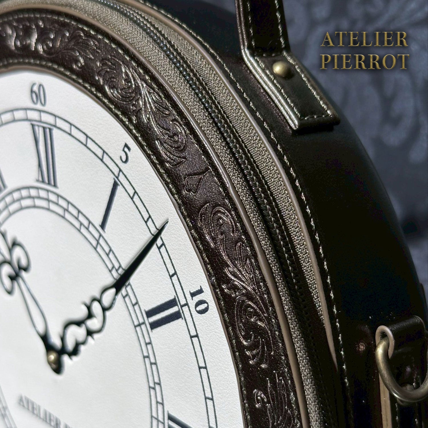 【ATELIER PIERROT】“Aeon” Clock Shoulder Bag ブロンズ/ブラック