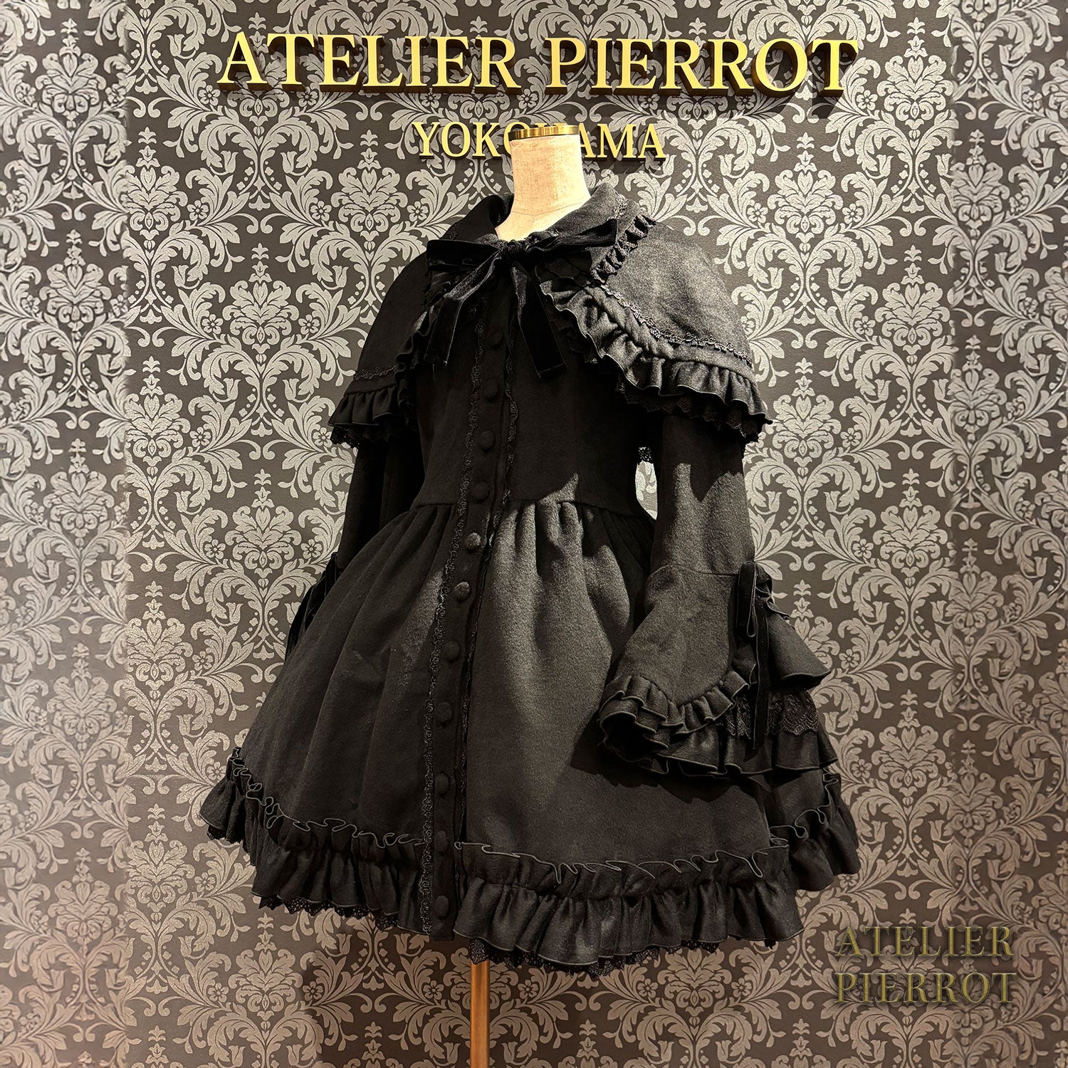 【ATELIER PIERROT】 Fleur d'Hiver Mantel weiß/Bordeaux/Marine/Schwarz★Entlassen von Ende Oktober bis Anfang November★
