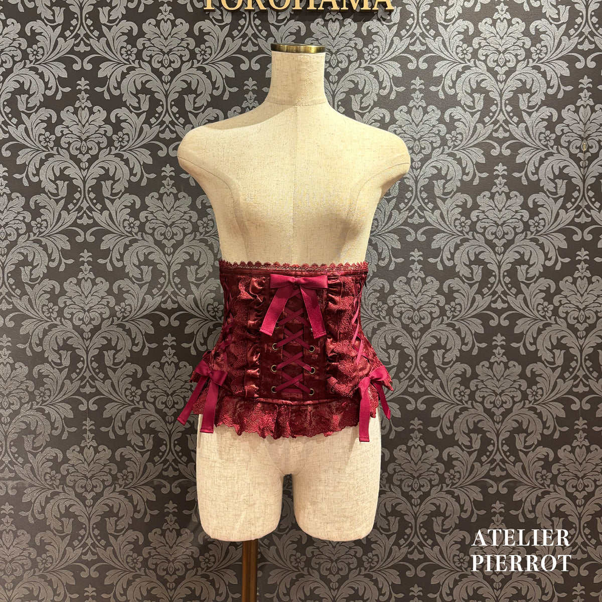 【ATELIER PIERROT】 ★现已接受预订★ Chérie 荷叶边紧身胸衣White/Bordeaux/Navy/Black