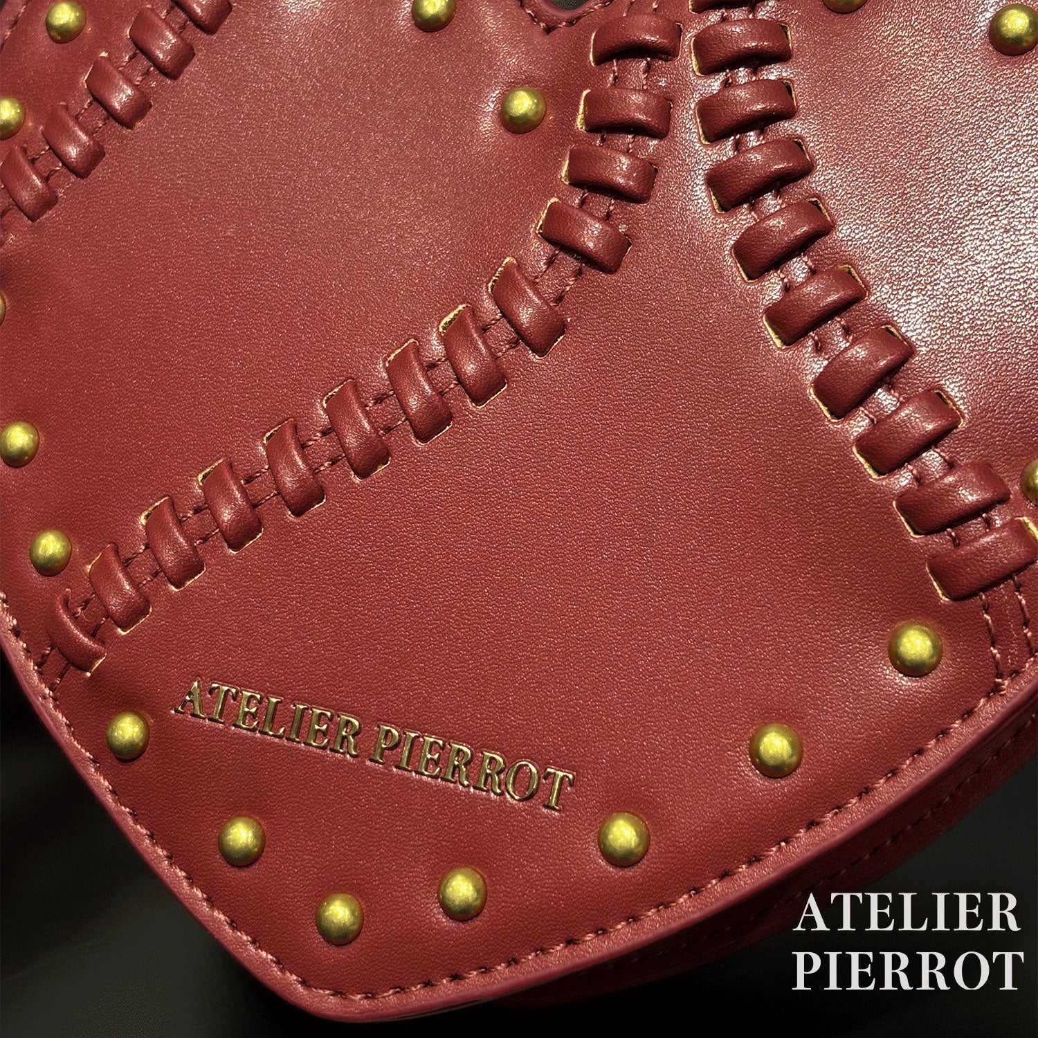 【ATELIER PIERROT】 Mended Heart Shoulder BAG White/Bordeaux/Black ★Released in mid-February★