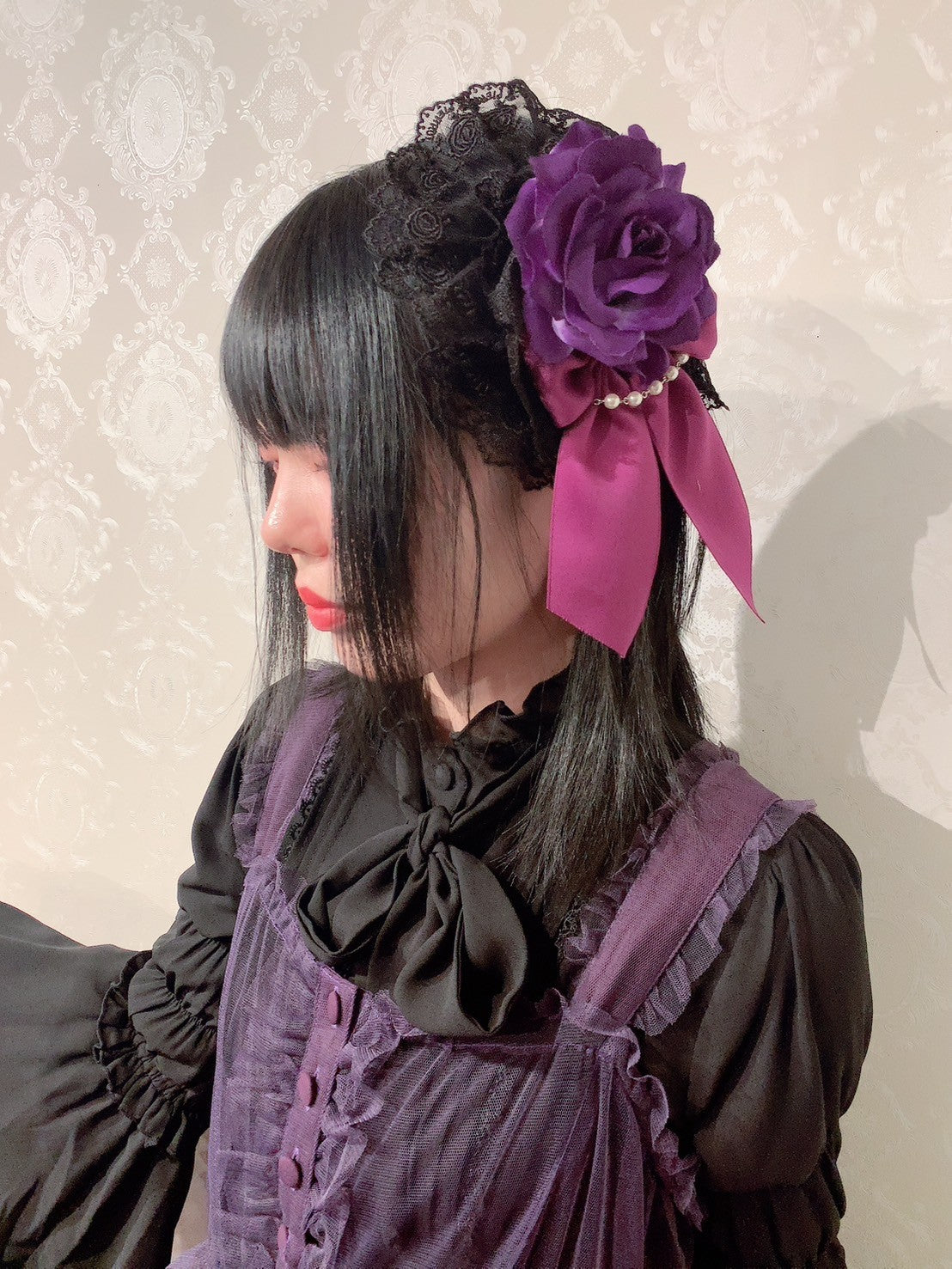 【Vallee lys】Vallee Nocturne Tulle Jumper Skirt白色/波尔多/紫色/黑色