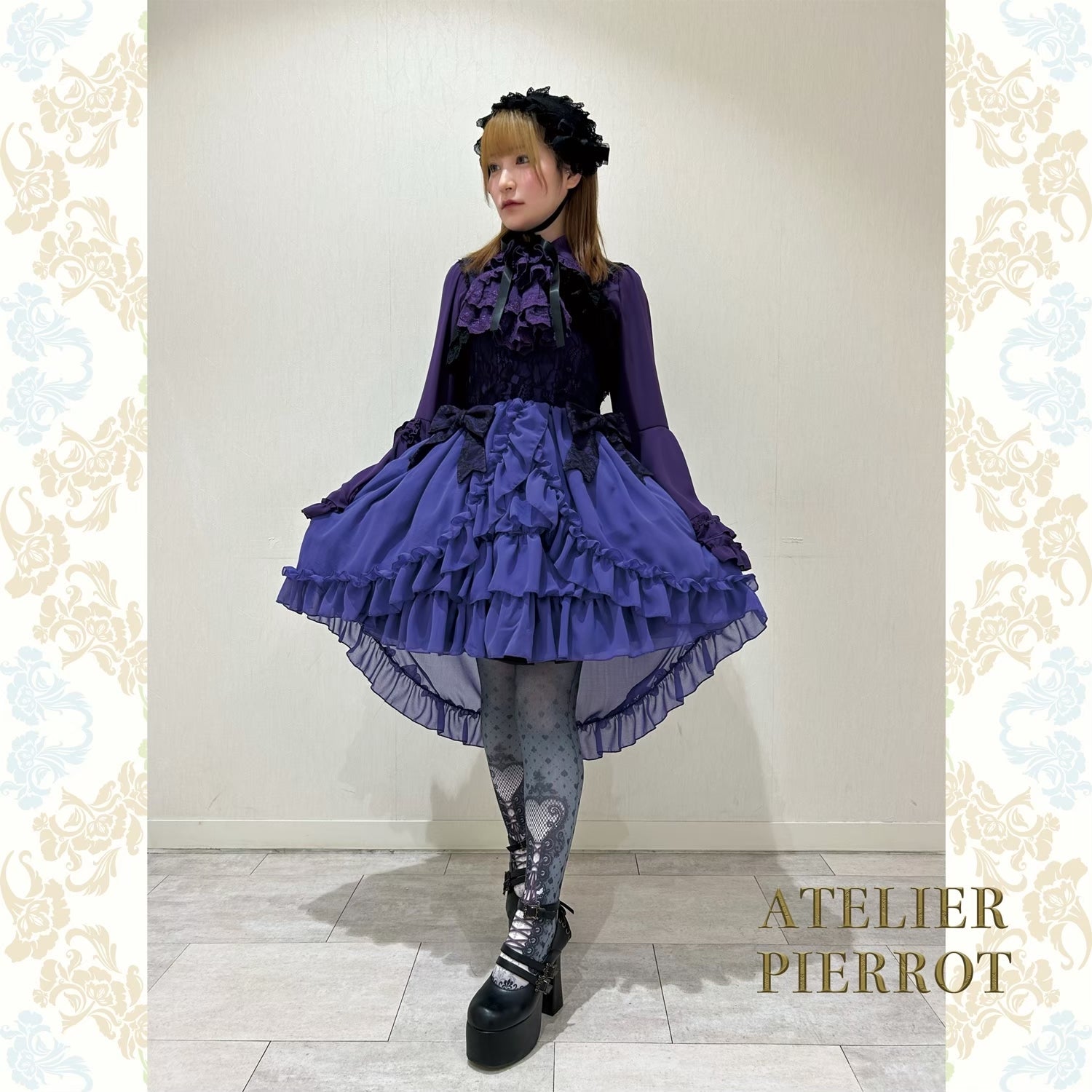 【ATELIER PIERROT工作室小丑Louise Jabot Blouse白/紫/黑