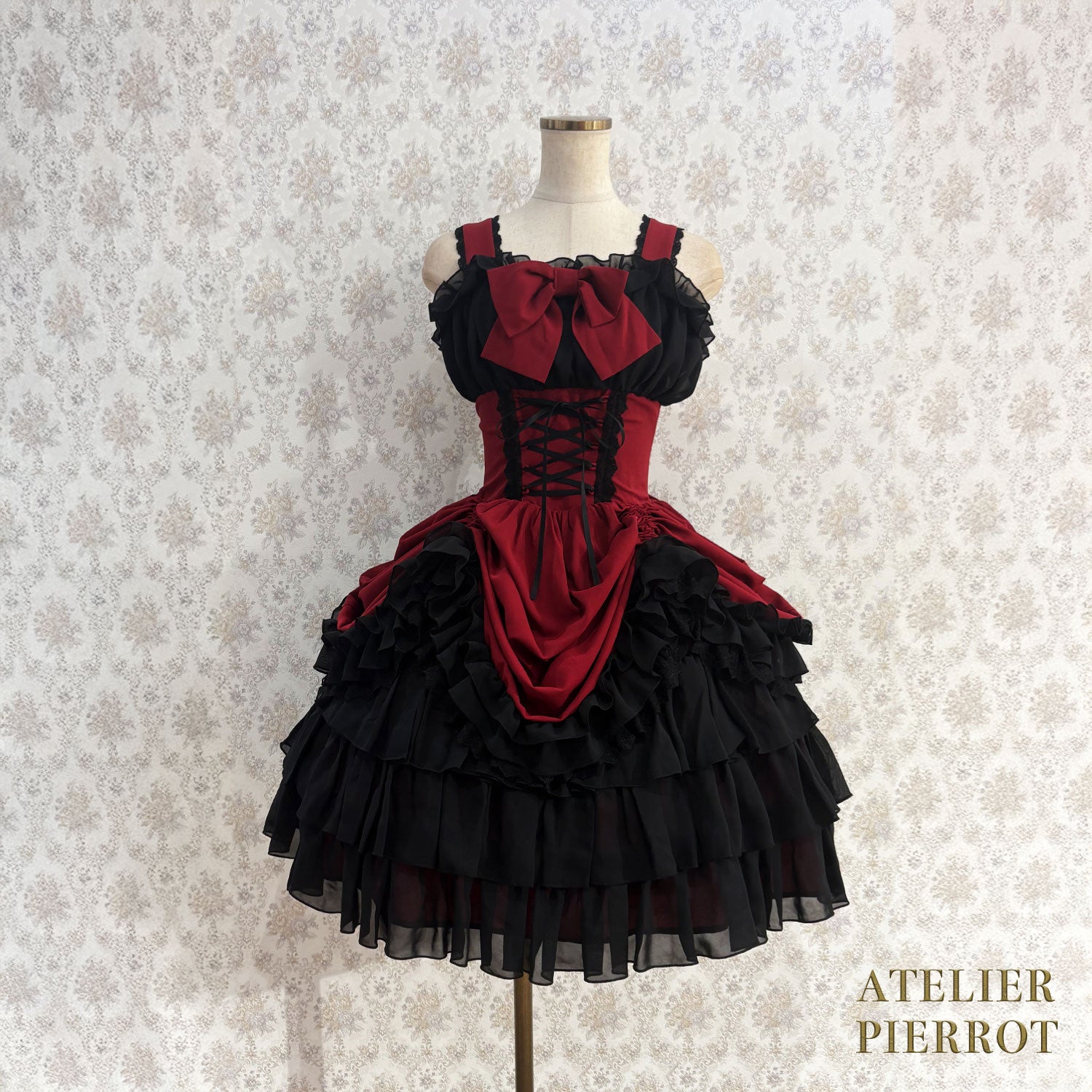 【ATELIER PIERROT】 Eternal Waltz Jumper Skirt ホワイト/ボルドー/パープル/ネイビー/ブラック×ホワイト/ブラック