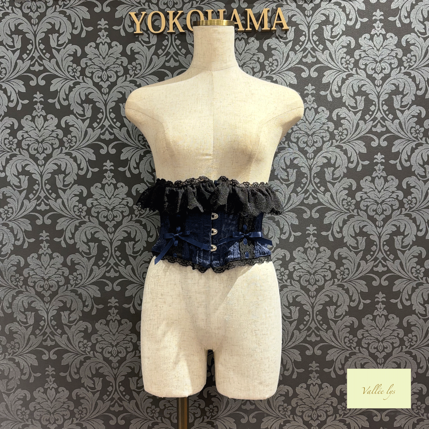 【Vallée lys】ヴァレリス Fleur de Brume Corset ホワイト/ピンク/ボルドー/ネイビー/ブラック