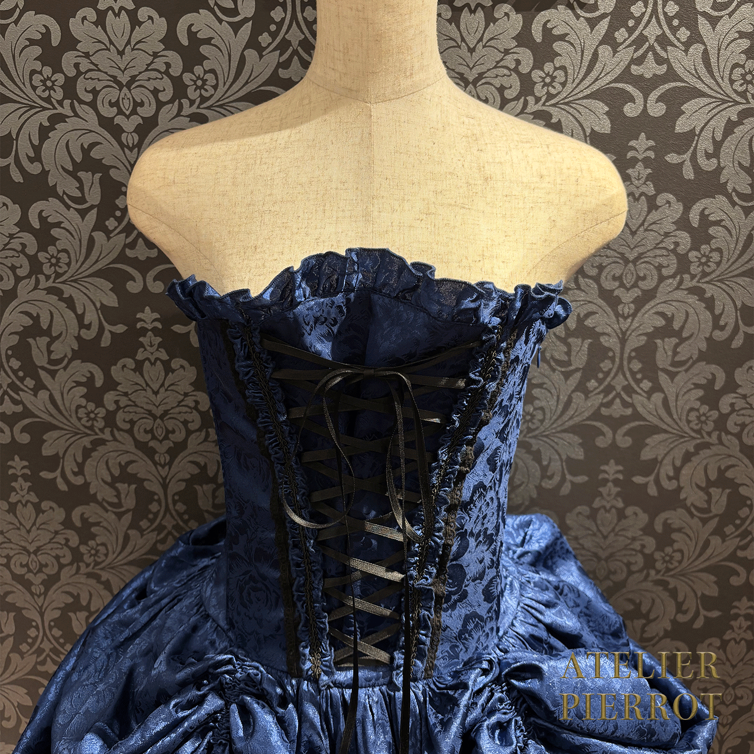【ATELIER PIERROT】 Bustle Korsett Kleid Rose Jacquard