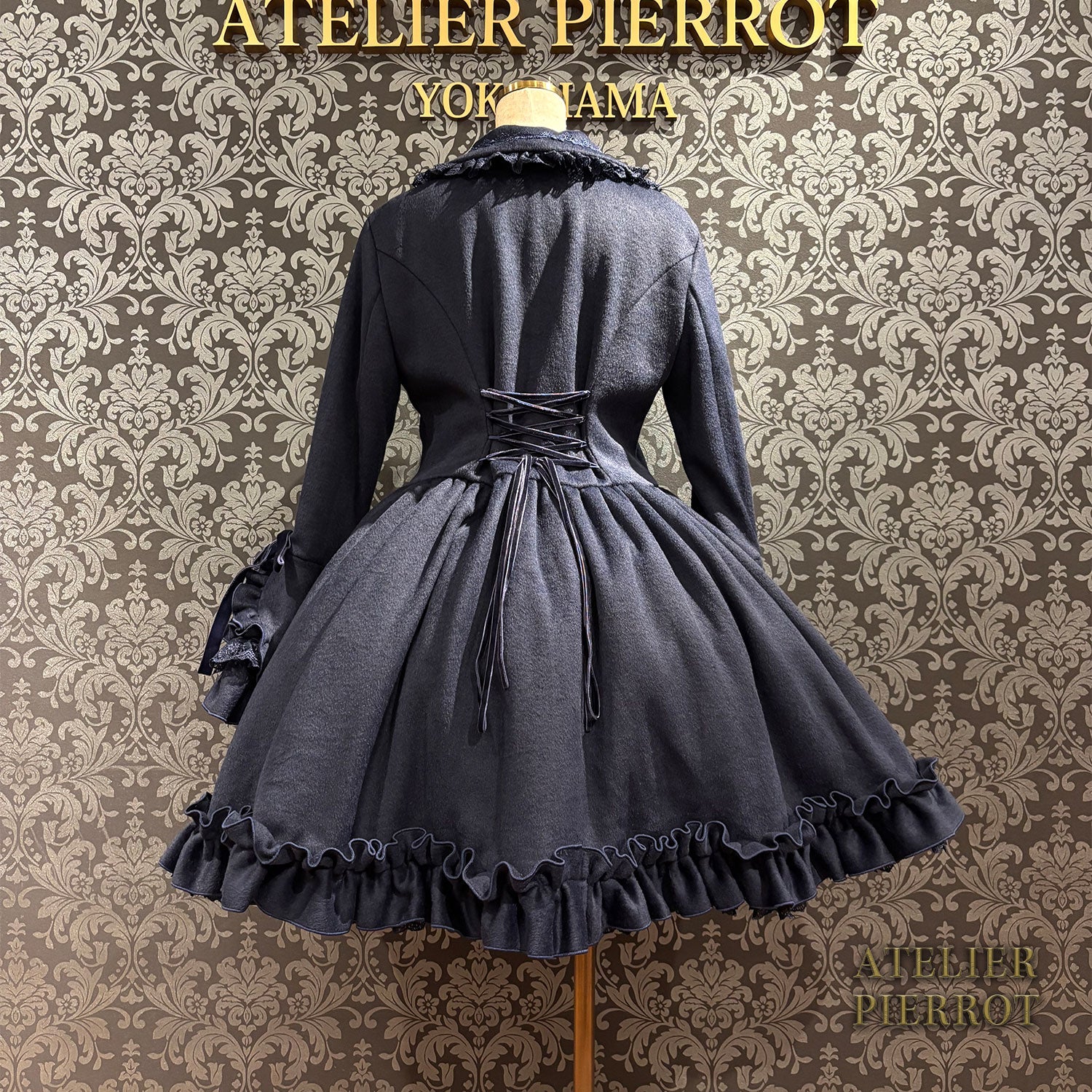【ATELIER PIERROT】 Fleur d'Hiver Mantel weiß/Bordeaux/Marine/Schwarz★Entlassen von Ende Oktober bis Anfang November★
